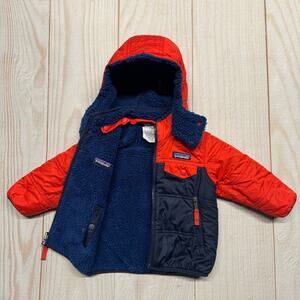 Patagonia Baby 12-18M Reversible Tribbles Removable Hood Sherpa Puffer Jacket